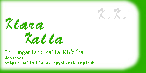 klara kalla business card